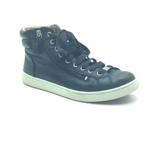 Uggs Black High Top Leather Sneaker Size: 10